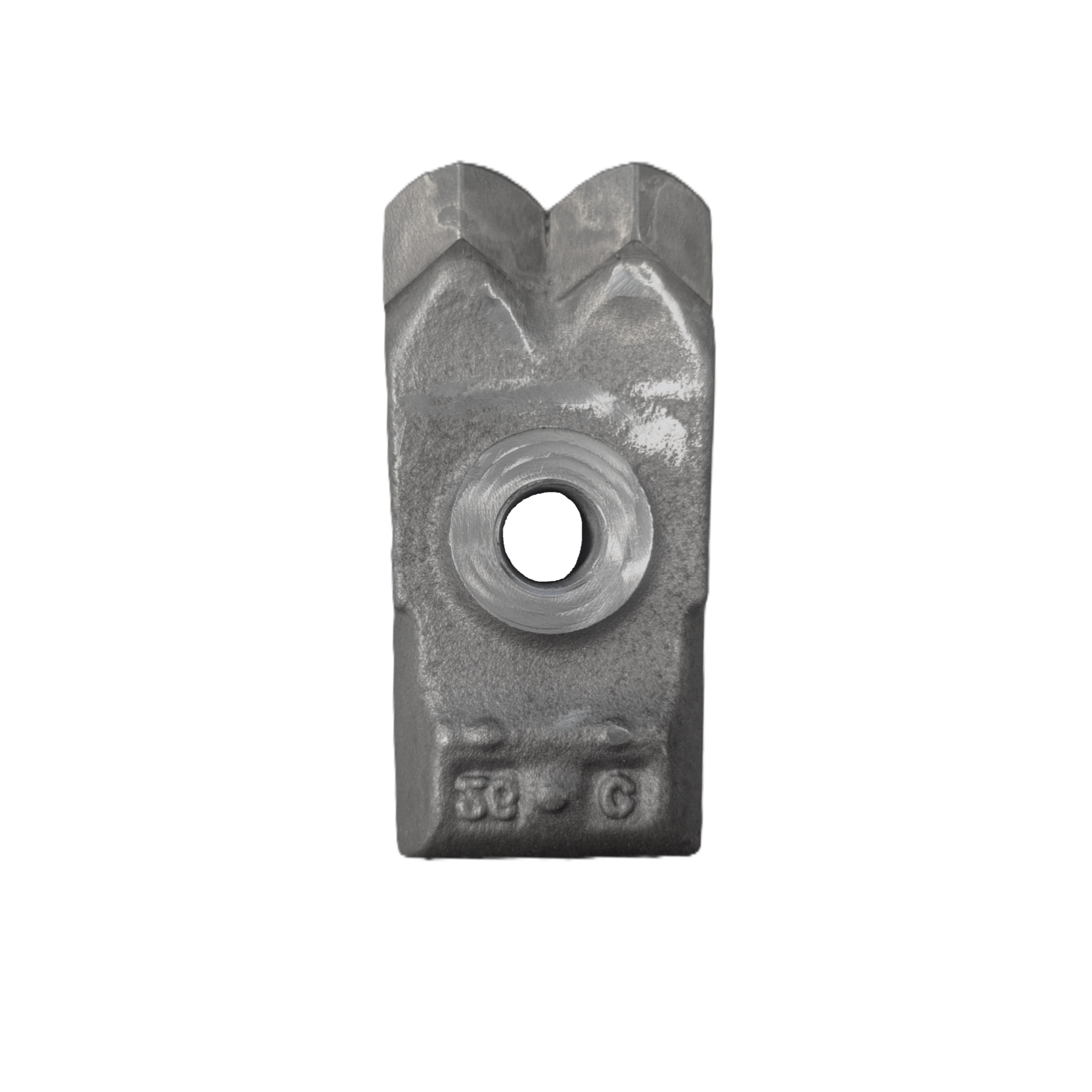 Mulcher tooth with 2 carbides