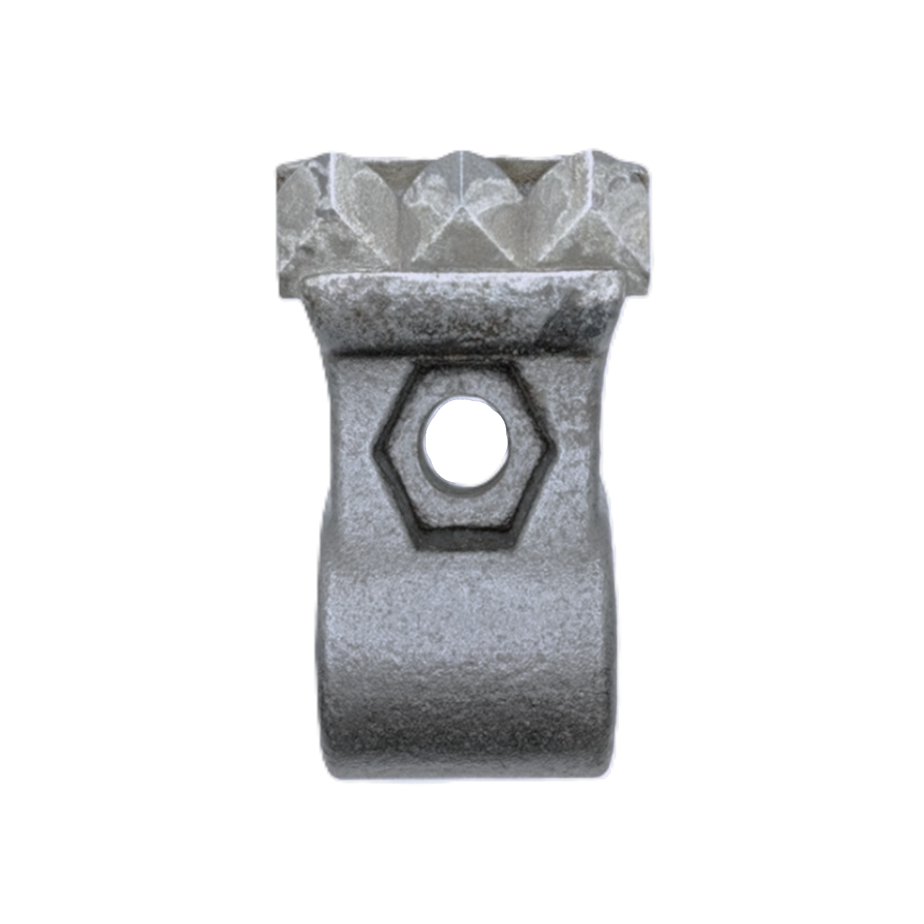 wear part with 3 carbides and hexagonal pocket over thru hole