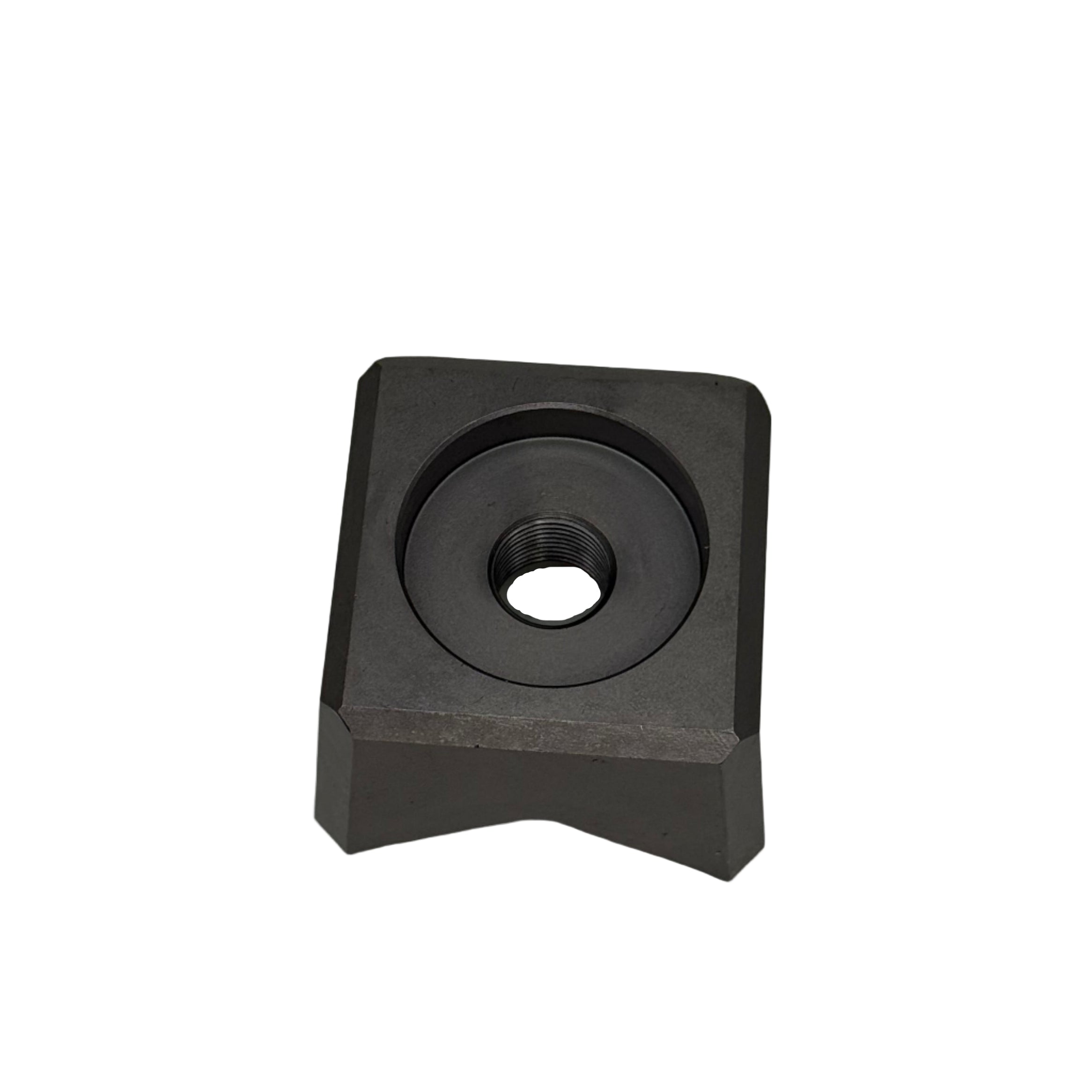 bottom of threaded tooth, counterbore accepts 2 piece shank