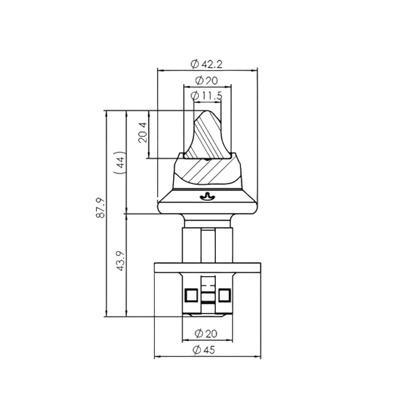 Road Milling Pick, 3/4" Shank, 20 Carbide