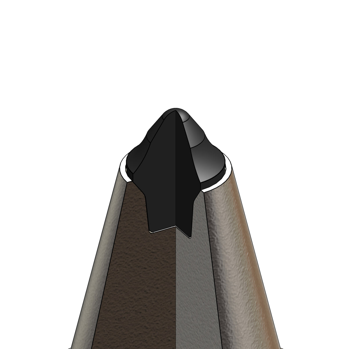 carbide tip with hybrid shape