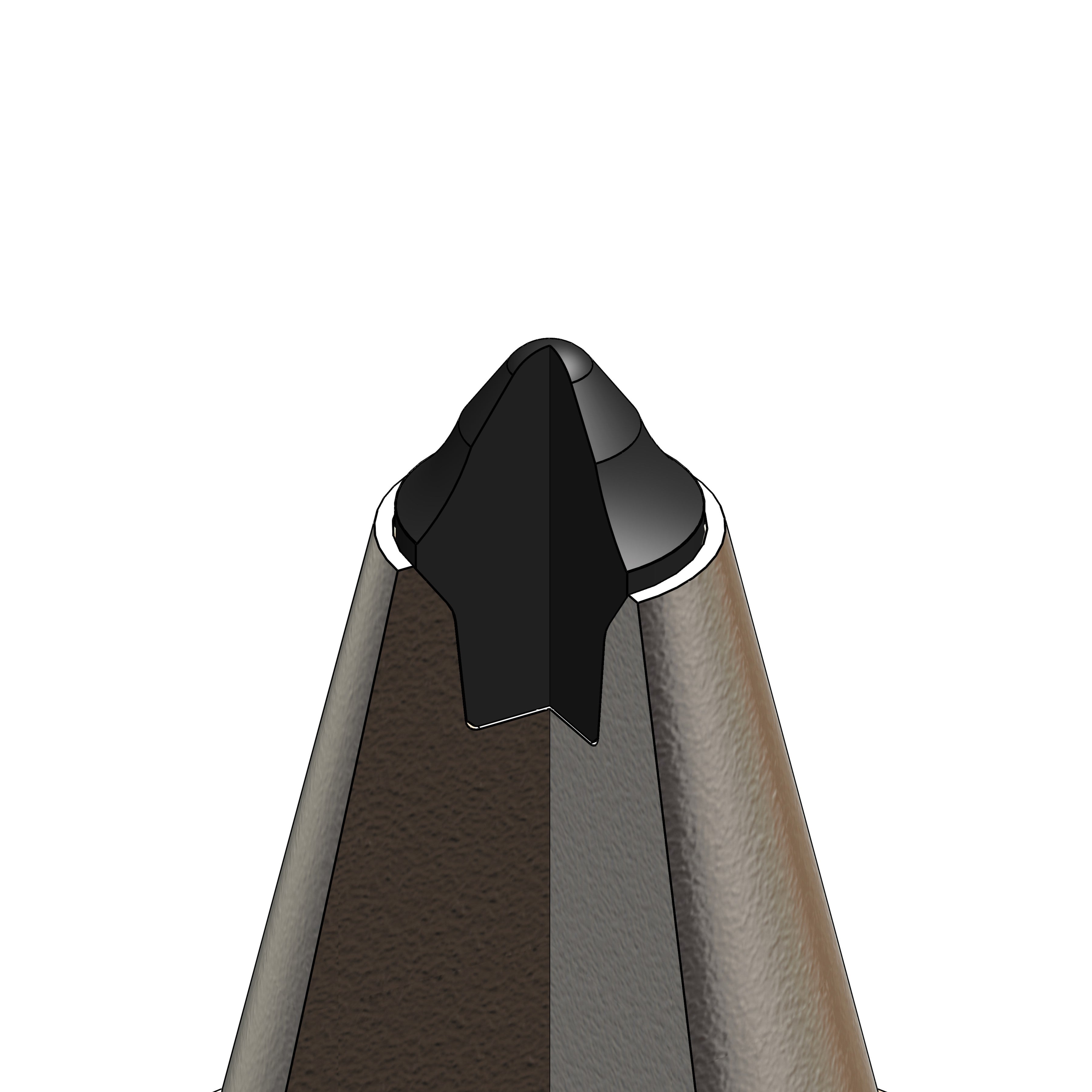 carbide tip with hybrid shape
