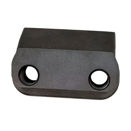 machined mounting surface of mulching blade with 2 threaded holes