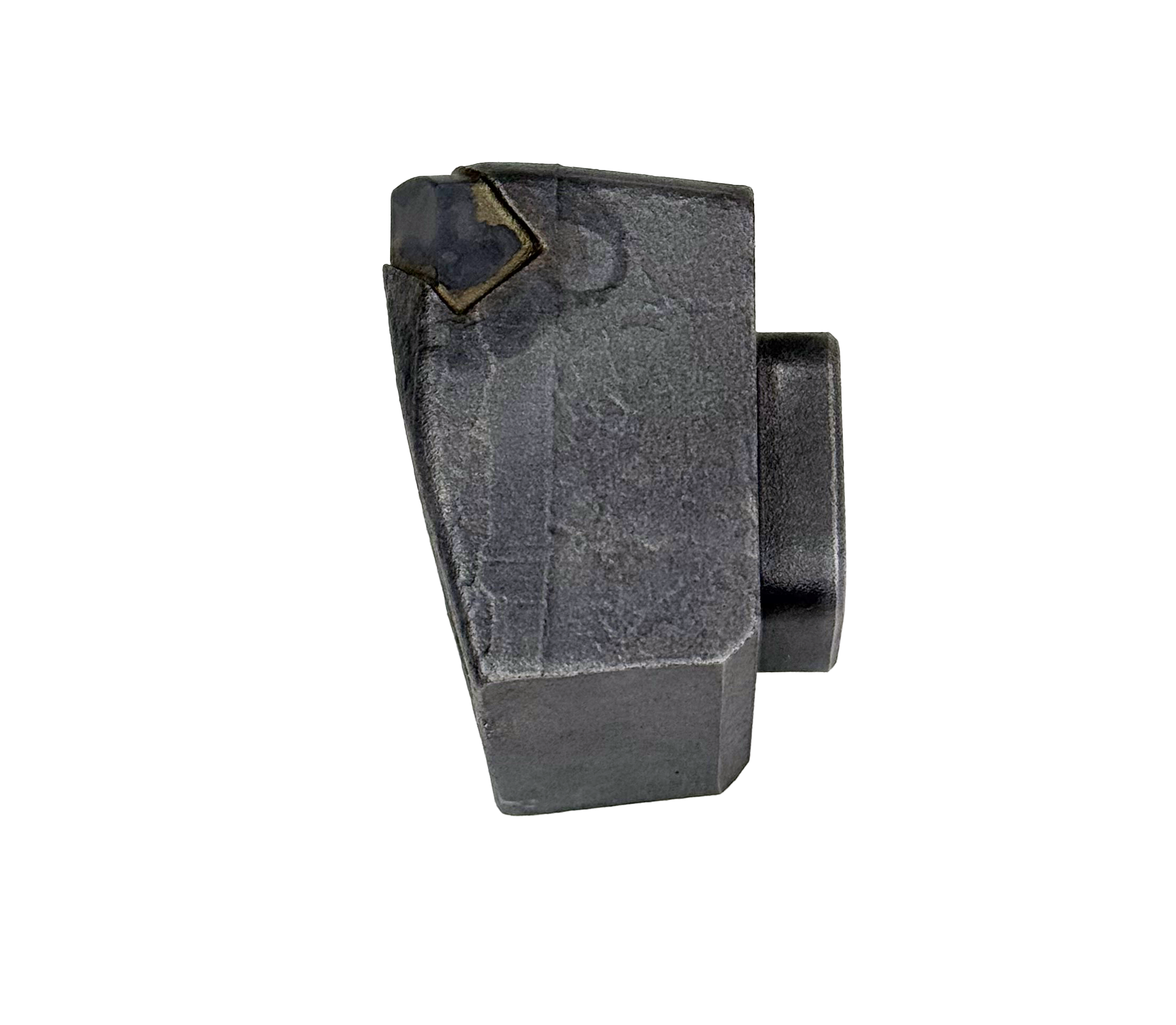 Wear part with carbide and threaded shank