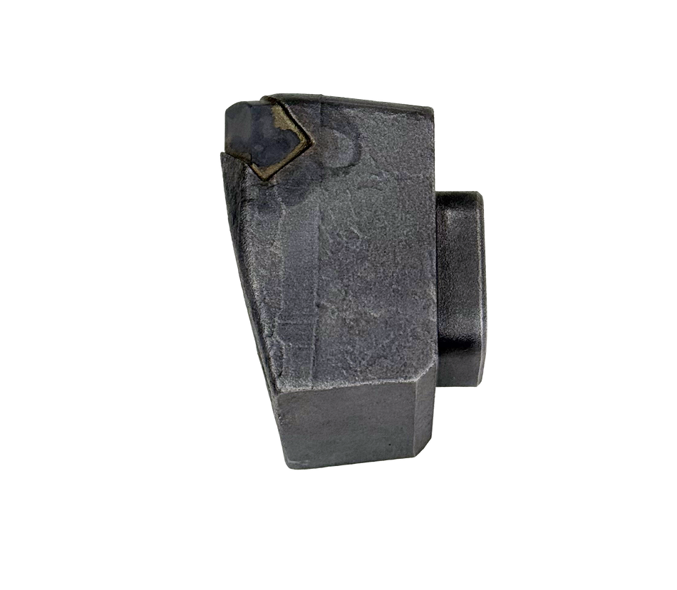 Wear part with carbide and threaded shank
